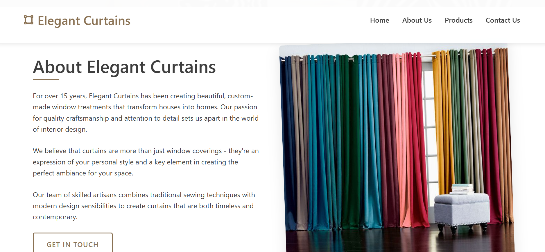 Curtain Business Website